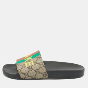 Gucci Multicolor GG Supreme Canvas Pool Slide Size 38, Sandals - Luxury Closet catalog