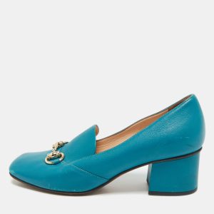 Gucci Blue Leather Horsebit Loafer Pumps Size 36, Pumps - Luxury Closet catalog