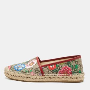 Gucci Multicolor Blooms Print GG Supreme Canvas Flat Espadrilles Size 37.5, Flats - Luxury Closet catalog
