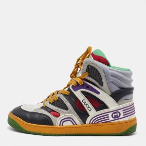 Gucci Multicolor Mesh, Canvas and Leather Basket High Top Sneakers Size 37, Athletic Shoes & Sneakers - Luxury Closet catalog