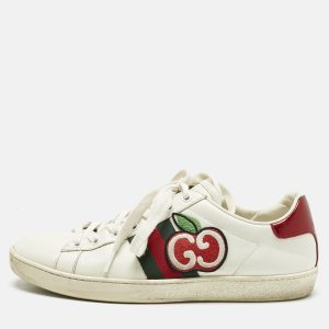 Gucci White Leather GG Apple Applique Ace Sneakers Size 39.5, Athletic Shoes & Sneakers - Luxury Closet catalog