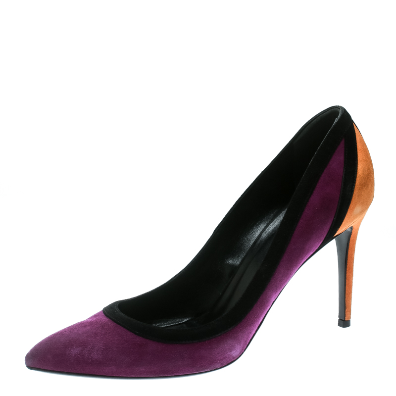 Gucci Tricolor Suede Pointed Toe Pumps Size 40, Pumps - Luxury Closet catalog