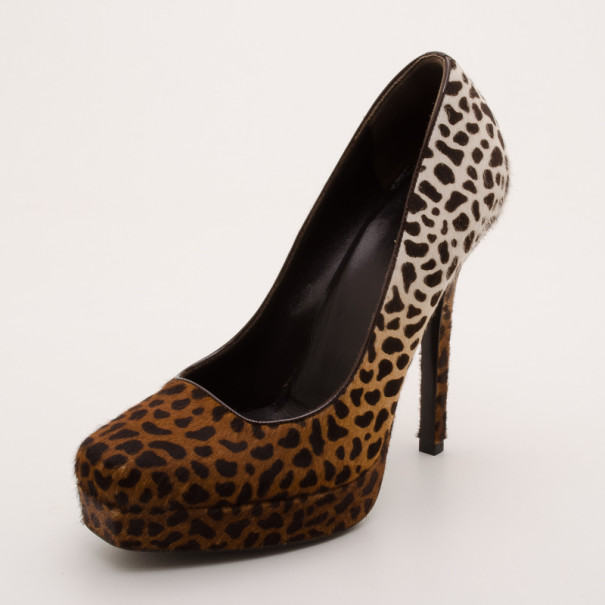 Gucci Leopard Print Calf-Hair Platform Pumps Size 36.5, Pumps - Luxury Closet catalog