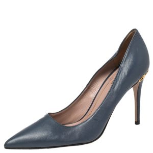 Gucci Blue Leather Adina Horsebit Pointed Toe Pumps Size 36, Pumps - Luxury Closet catalog