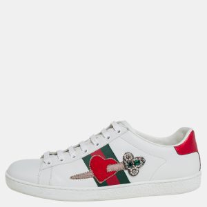Gucci White Leather Ace Embellished  Low Top Sneakers Size 39, Athletic Shoes & Sneakers - Luxury Closet catalog