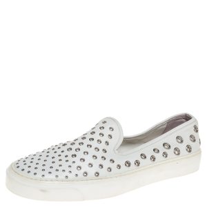 Gucci White Leather Eyelet Embellished Slip On Sneakers Size 38.5, Athletic Shoes & Sneakers - Luxury Closet catalog