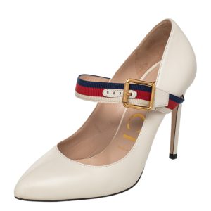 Gucci Cream Leather Sylvie Mary Jane Pumps Size 36, Pumps - Luxury Closet catalog