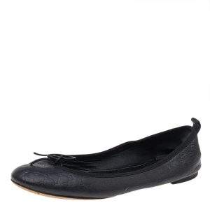 Gucci Black Guccissima Leather Bow Ballet Flats Size 36, Flats - Luxury Closet catalog