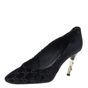 Gucci Black GG Velvet Bamboo Pumps Size 39, Pumps - Luxury Closet catalog