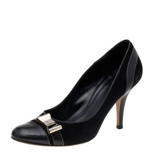 Gucci Black Suede and Leather Bow Cap Toe Pumps Size 36C, Pumps - Luxury Closet catalog