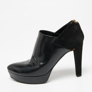Gucci  Black Suede And Patent Leather Booties Size 37.5, Boots - Luxury Closet catalog