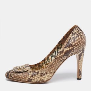 Gucci Brown/Beige Python GG Square Toe Pumps Size 39, Pumps - Luxury Closet catalog
