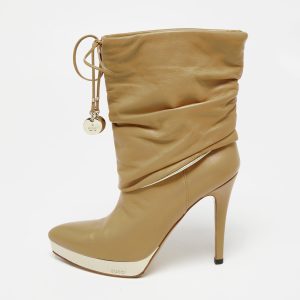 Gucci Beige Leather Platform Ankle Boots Size 36, Boots - Luxury Closet catalog