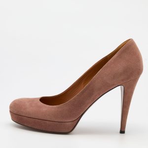 Gucci Pink Suede Round Toe Pumps Size 40, Pumps - Luxury Closet catalog