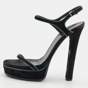 Gucci Black Suede Platform Ankle Strap Sandals Size 37, Sandals - Luxury Closet catalog