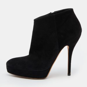 Gucci Black Suede Ankle Length Platform Boots Size 37, Boots - Luxury Closet catalog