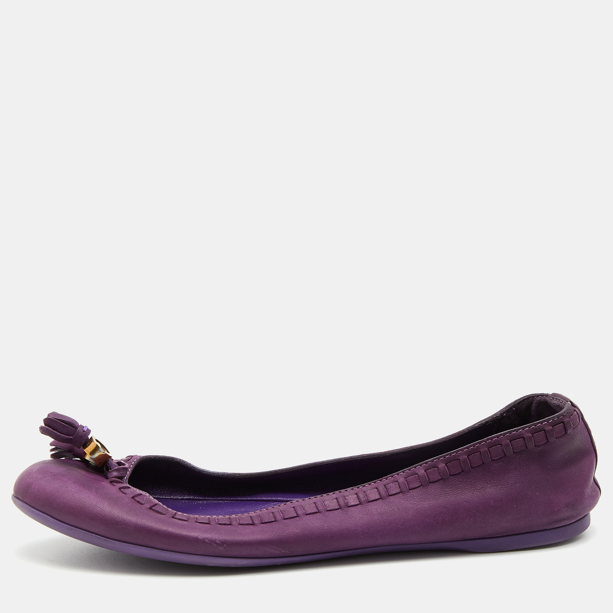 Gucci Purple Leather Tassel Ballet Flats Size 35, Flats - Luxury Closet catalog