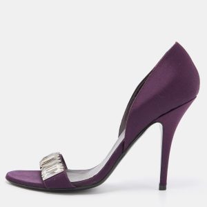 Gucci Purple Satin Crystal Embellished D'orsay Sandals Size 39, Pumps - Luxury Closet catalog