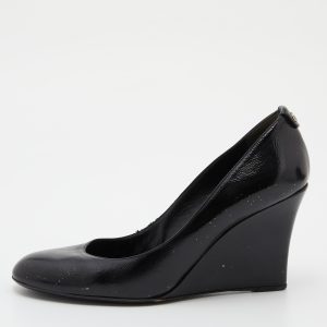 Gucci Black Patent Leather Wedge Round Toe Pumps Size 40, Pumps - Luxury Closet catalog