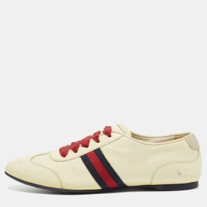 Gucci Cream Patent Leather Web Lace Up Sneakers Size 35, Athletic Shoes & Sneakers - Luxury Closet catalog