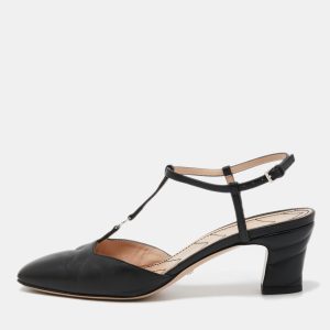 Gucci Black Leather GG Marmont Ankle Strap Pumps Size 36.5, Pumps - Luxury Closet catalog