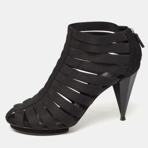 Gucci Black Elastic and Suede Strappy Ankle Booties Size 38.5, Boots - Luxury Closet catalog