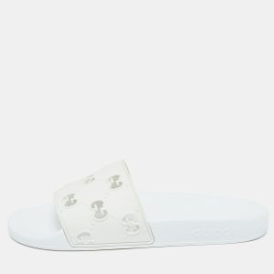Gucci White Rubber Flat Slides Size 39, Sandals - Luxury Closet catalog