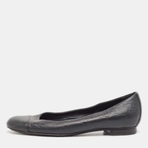 Gucci Black Guccissima Leather Ballet Flats Size 34.5, Flats - Luxury Closet catalog