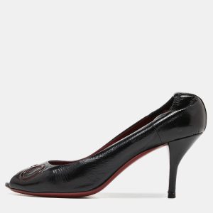 Gucci Black Leather Horsebit Peep Toe Pumps Size 39.5, Pumps - Luxury Closet catalog