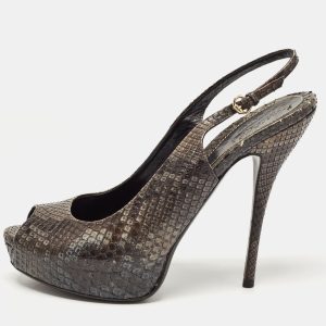 Gucci Two Tone Python Sofia Peep Toe Slingback Pumps Size 40.5, Pumps - Luxury Closet catalog