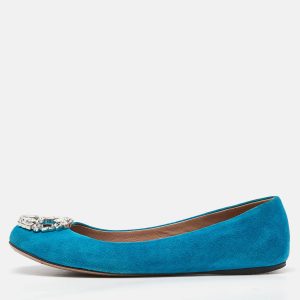 Gucci Blue Suede Interlocking G Crystals Ballet Flats Size 36, Flats - Luxury Closet catalog