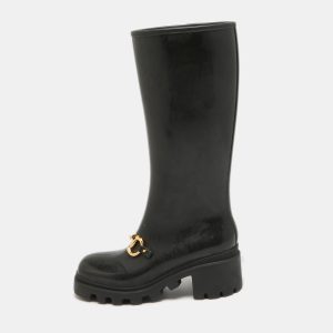 Gucci Black Rubber Horsebit Rain Boots Size 40, Boots - Luxury Closet catalog