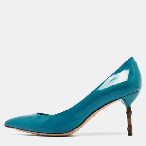 Gucci Green Patent Leather Kristen Bamboo Pumps Size 39, Pumps - Luxury Closet catalog
