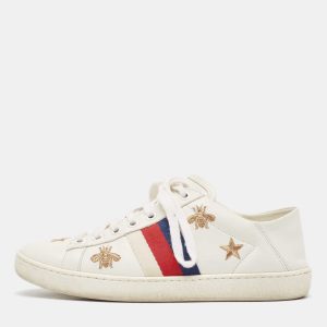 Gucci White Leather Star Ace Low Top Sneakers Size 34.5, Athletic Shoes & Sneakers - Luxury Closet catalog