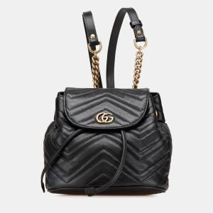Gucci Black GG Marmont Matelasse Calfskin Backpack, Backpacks - Luxury Closet catalog