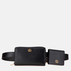 Gucci Black GG Marmont Leather Double Belt Bag, Handbags - Luxury Closet catalog
