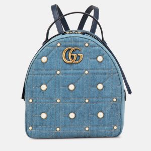 Gucci Small GG Marmont Pearl Denim Backpack, Backpacks - Luxury Closet catalog