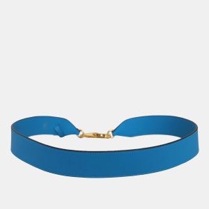 Hermes Blue Zanzibar Swift Leather Swift Etiquette Bag Strap, Luggage Accessories - Luxury Closet catalog