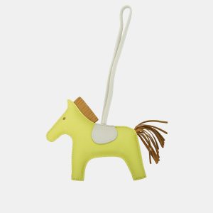 Hermes Leather Yellow Rodeo MM Charm, Luggage Accessories - Luxury Closet catalog