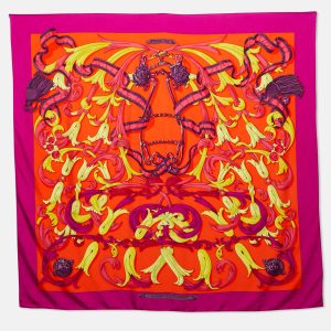 Herm&egrave;s Orange Le Mors a La Conetable Silk Scarf, Scarves & Shawls - Luxury Closet catalog