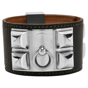 Hermes Blue Leather Lizard Collier de Chien Wide Bracelet, Jewelry - Luxury Closet catalog