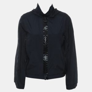 Hermes Navy Blue Silk Zipped Up Hooded Jacket FR Women 34, Coats & Jackets - Luxury Closet catalog