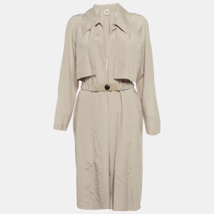 Herm&egrave;s Beige Silk Belted Coat M, Coats & Jackets - Luxury Closet catalog