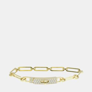 Hermes 18K Yellow Gold Diamond Kelly PM Charm Bracelet, Bracelets - Luxury Closet catalog