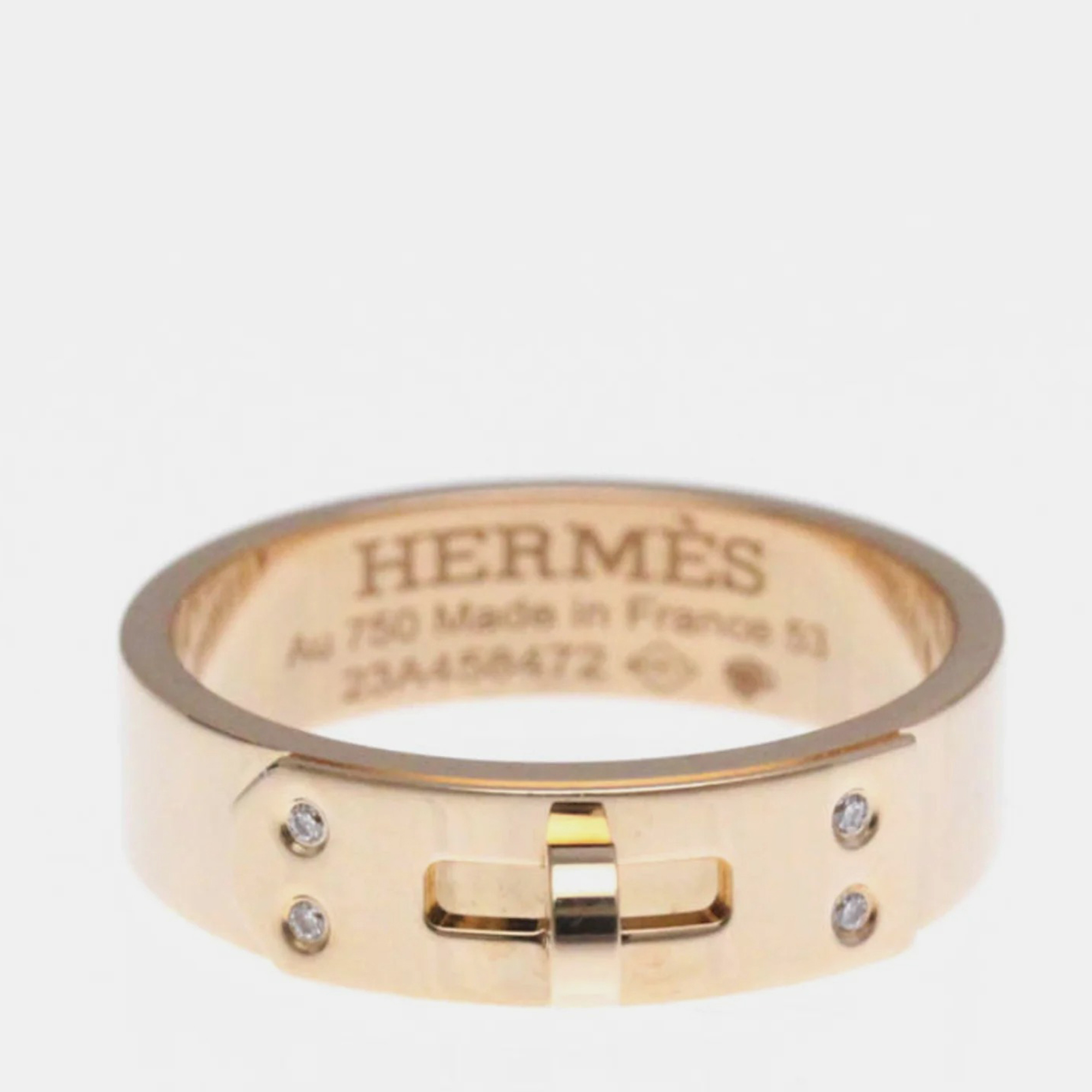 Hermes Kelly PM 18K Rose Gold and Diamond Band Ring EU 53, Rings - Luxury Closet catalog