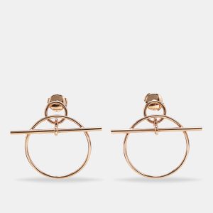 Hermes Loop 18k Rose Gold Small Model Earrings, Earrings - Luxury Closet catalog