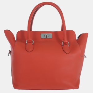 Hermes Red Orange Swift Calfskin Toolbox 26 Bag, Tote Handbags - Luxury Closet catalog