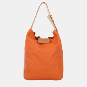 Hermes Orange/Brown Swift and Clemence Leather Virevolte 29 Bag, Tote Handbags - Luxury Closet catalog