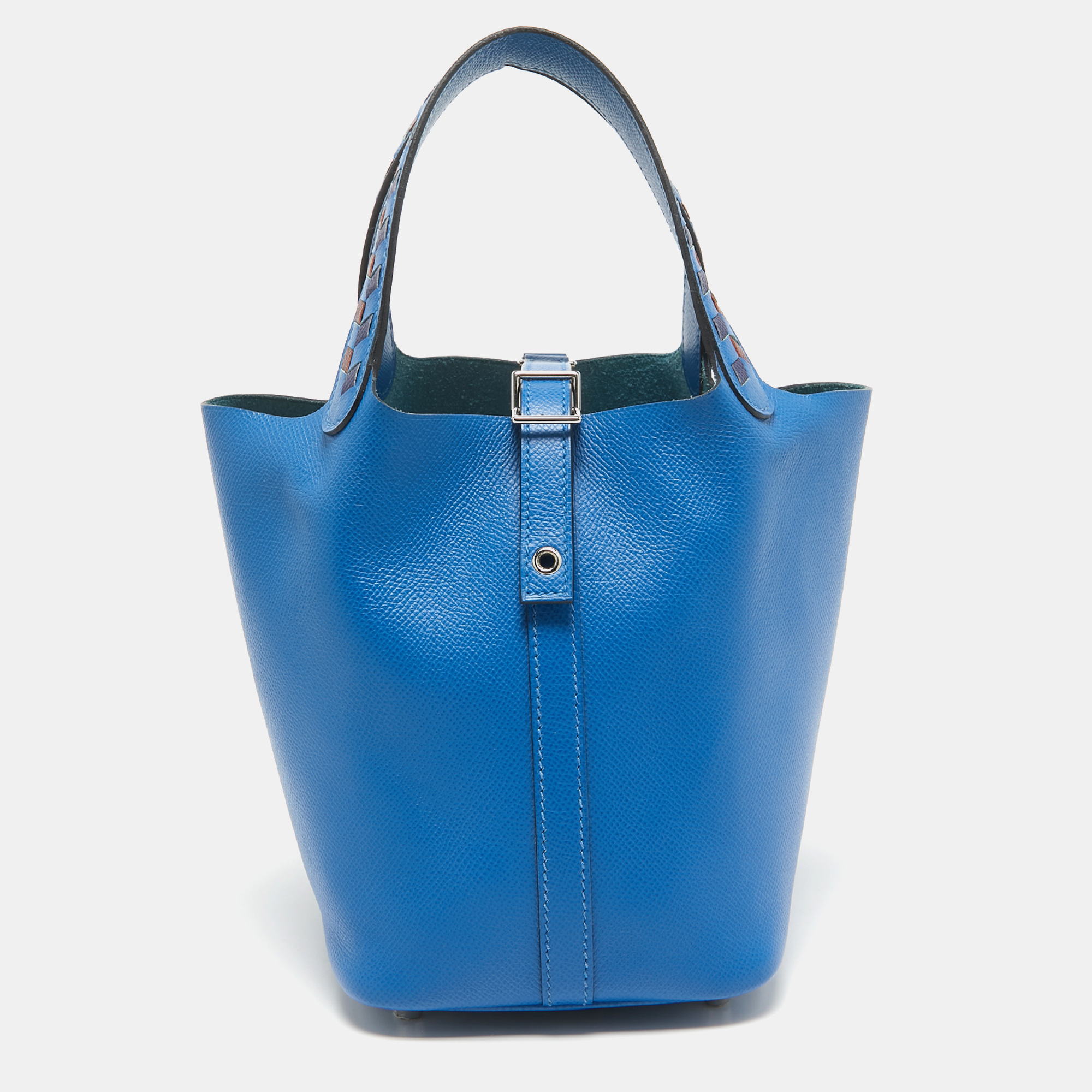 Hermes Bleu Zellige/Bleu Encre/Rouge Epsom Leather Picotin Lock Tressage 18 Bag, Tote Handbags - Luxury Closet catalog