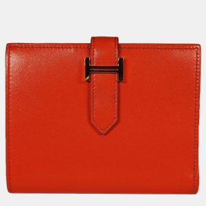 Hermes Orange Poppy Tadelakt Compact Bearn Wallet with GHW, Wallets & Money Clips - Luxury Closet catalog